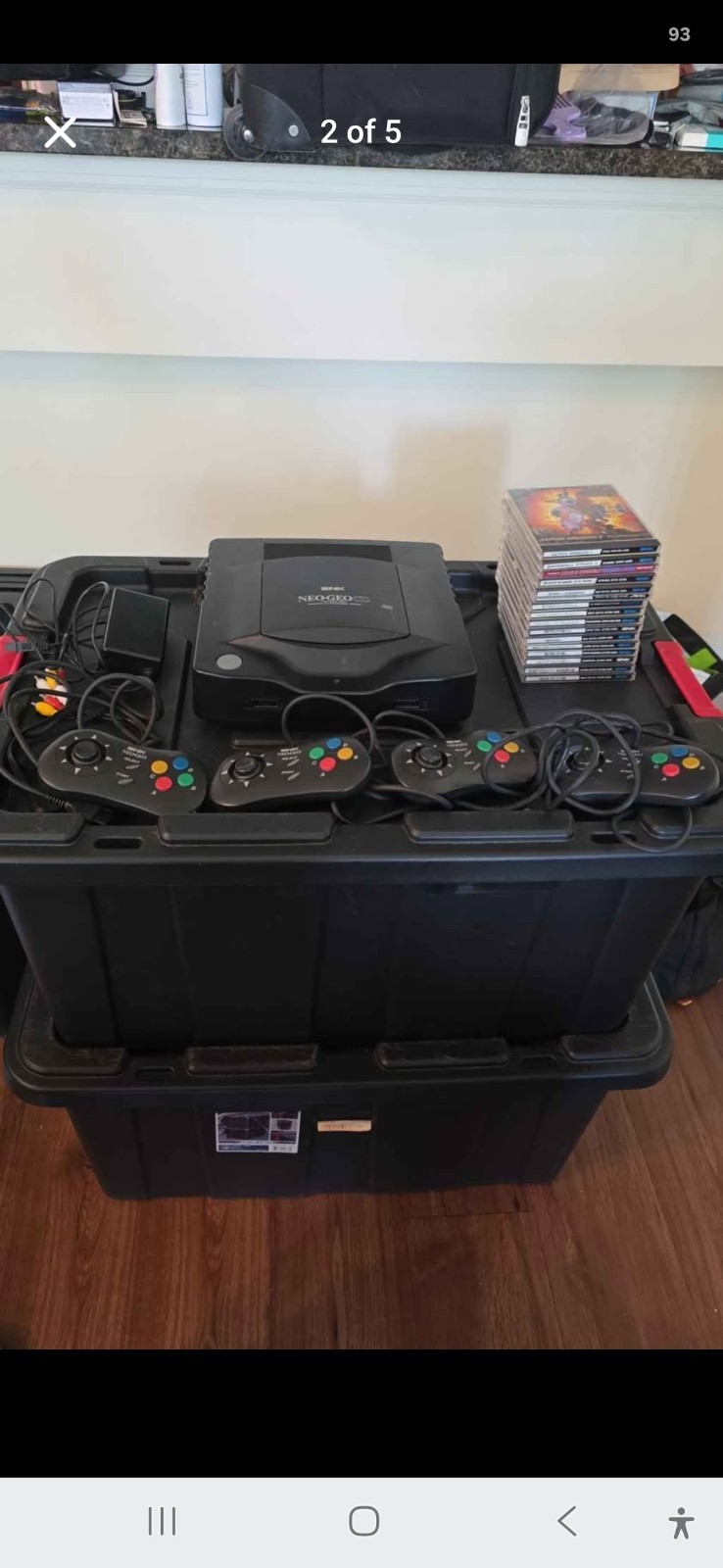 SNK Neo Geo CD Lot Top Loader 4 Controllers 16 Games JPN Import Bundle VG