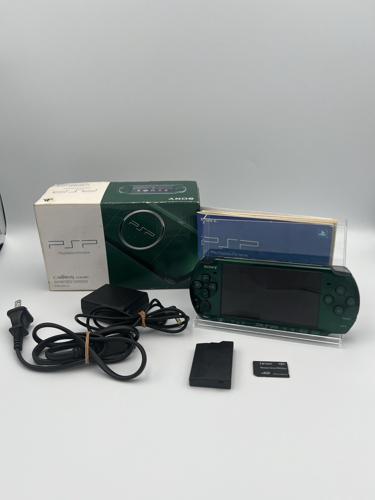 Sony PSP-3000 Spirited Green Console Tested Working Boxed w/ Battery Charger 4GB