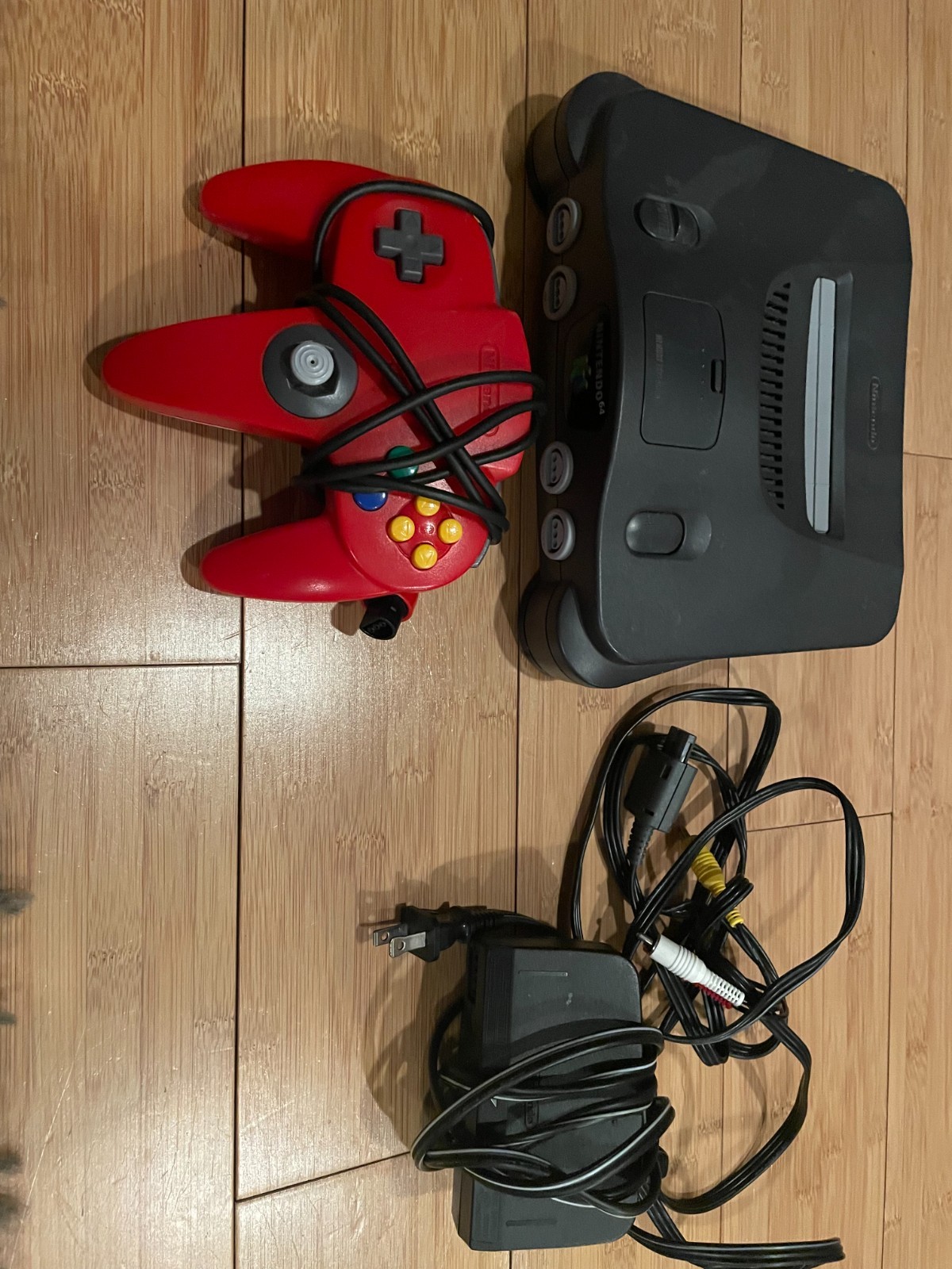 n64 REGION UNLOCKED TESTED Red conroller cables expansion pak READ DESCRPITION