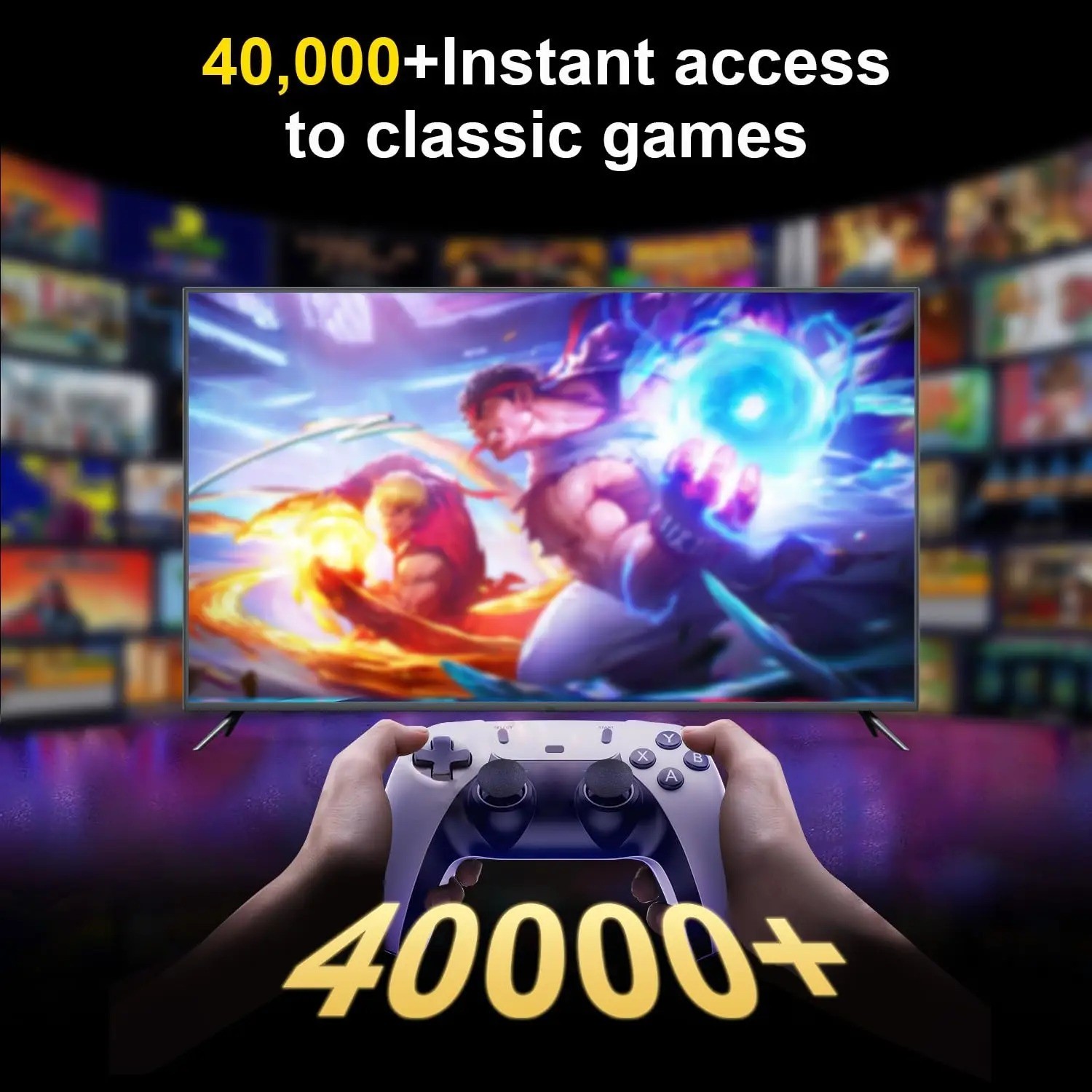 2026 4K Retro Game Stick Console 40000+ Games 23 Emulators Dual 2.4G Controllers