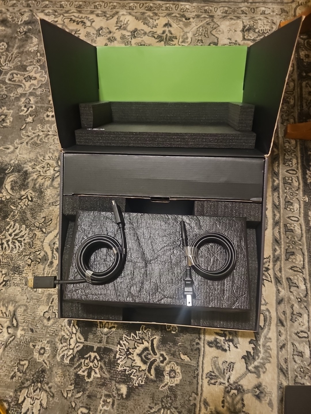 Xbox series x with three controllers in open box. condition