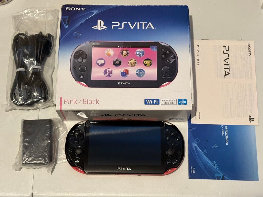 Sony PlayStation Vita PCH-2000 Pink Black Wi-Fi Handheld Console Japan