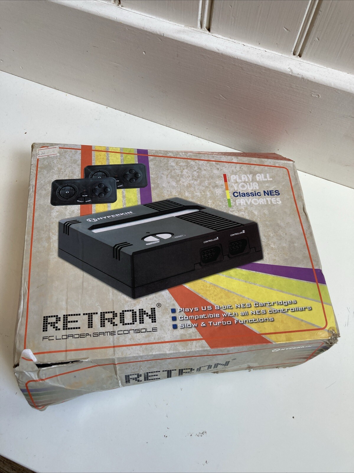 Hyperkin Retron Fc Loader Game Black Console New Open Box 2 Controllers