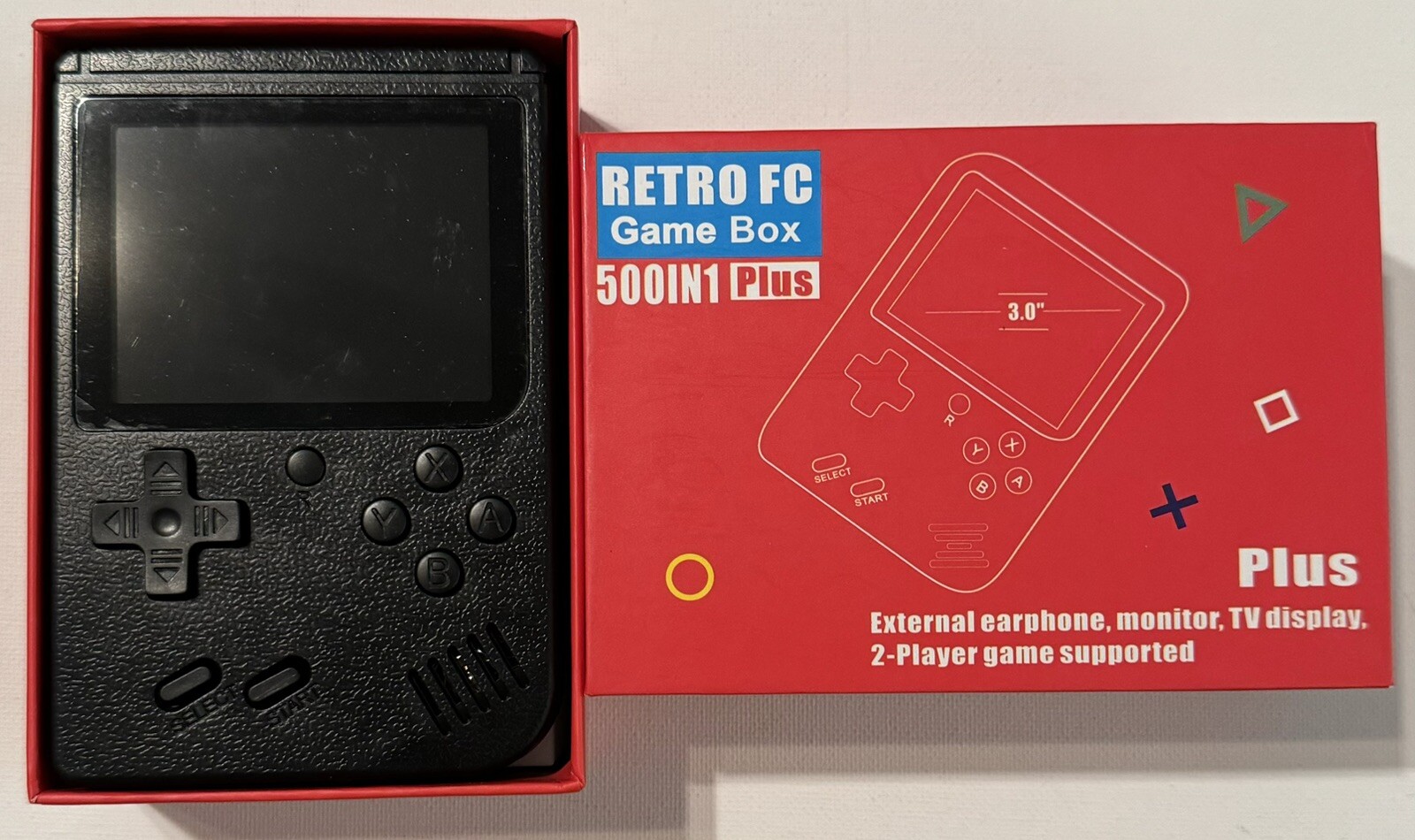 Retro FC, Handheld Game Console, 400+ Games, Rechargeable Battery, NM Cnd, Black