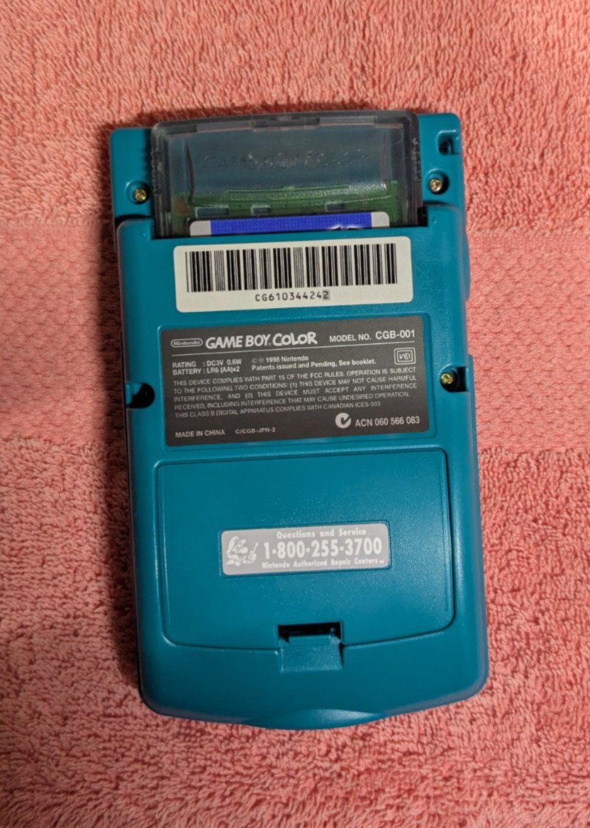 Nintendo Game Boy Color Teal Blue Launch Console Near Mint CGB-001