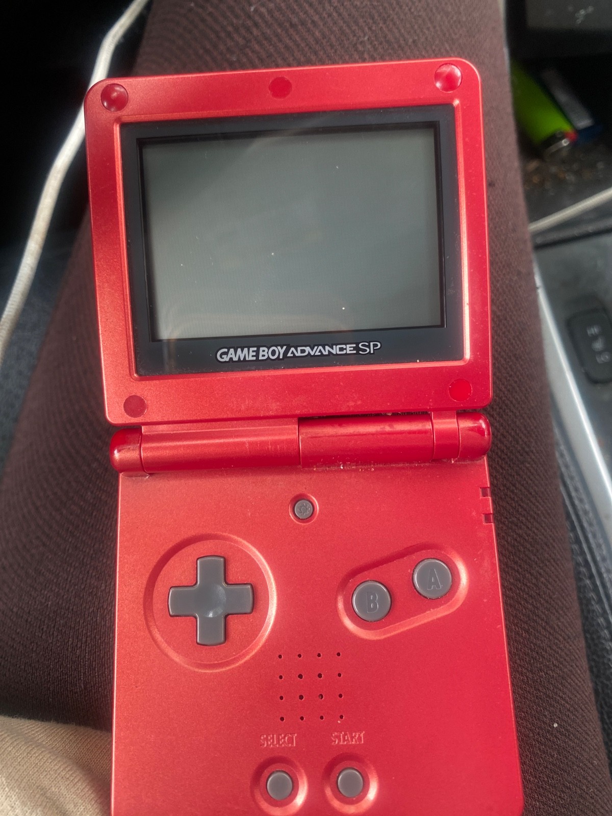Nintendo Game Boy Advance SP Handheld System with Game – Flame Red