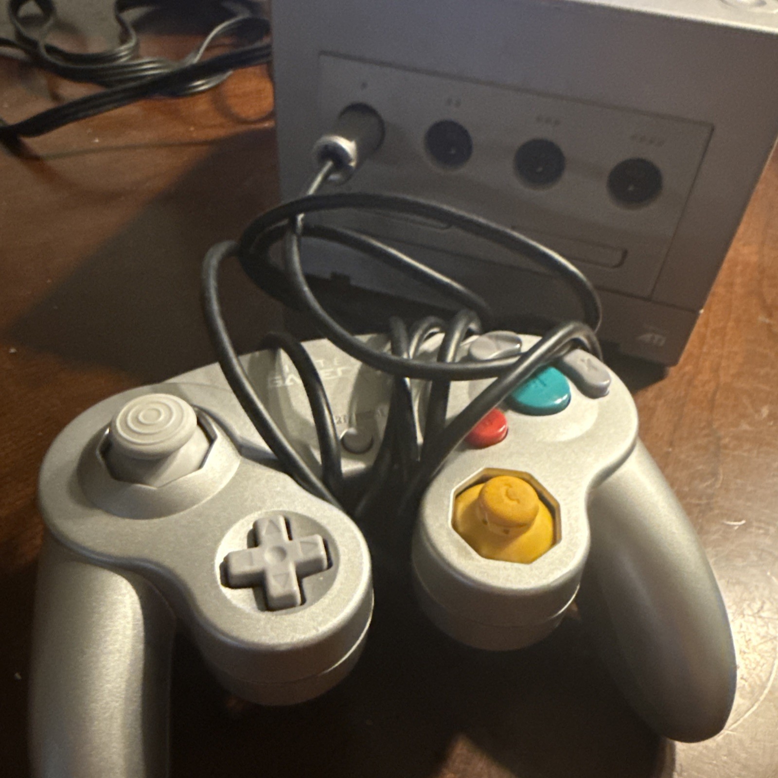 TESTED Nintendo GameCube Platinum Console DOL-001, OEM DOL-003 Controller, Cords