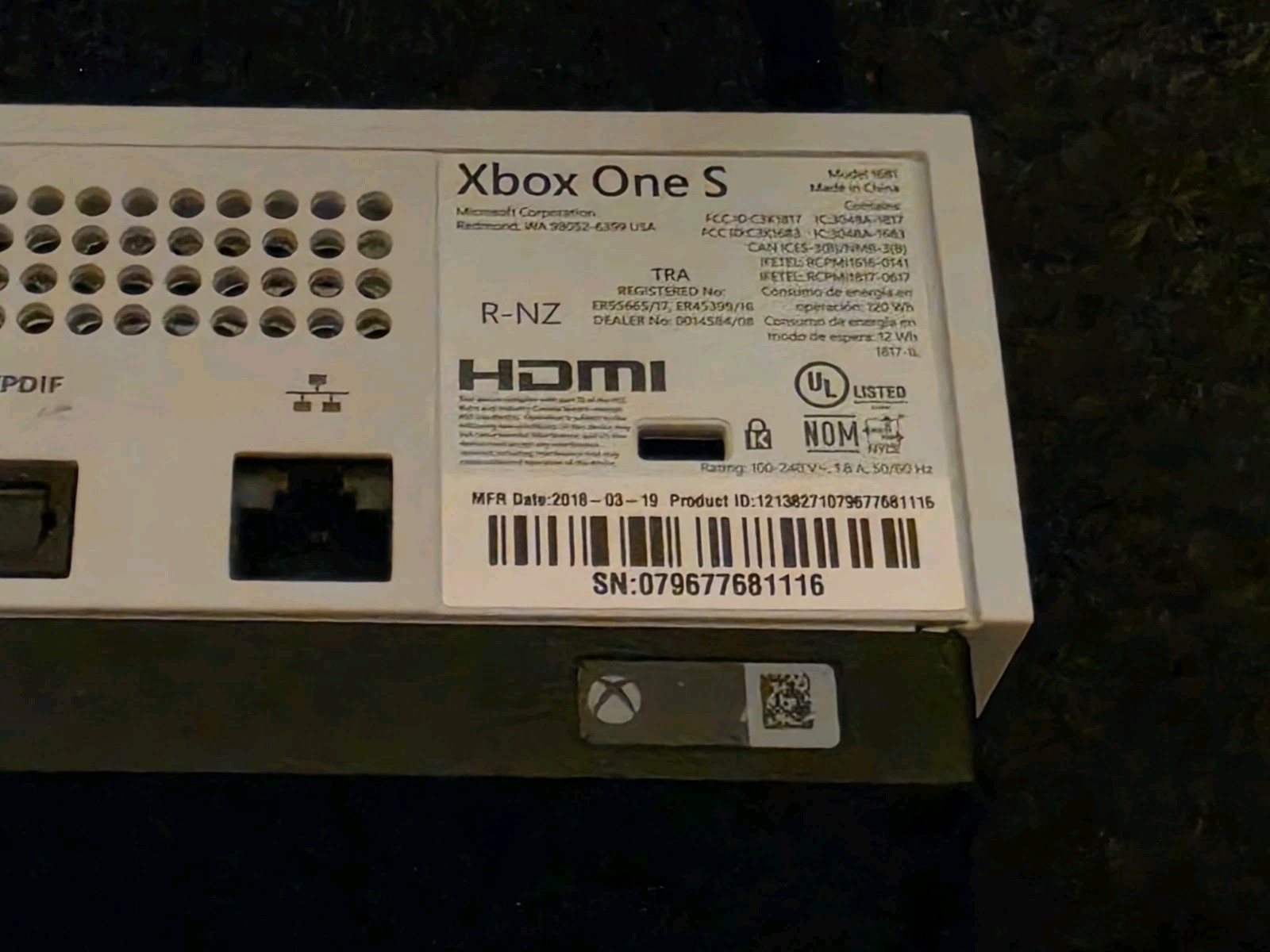 Microsoft Xbox One S 1TB Console – White Wired Controller