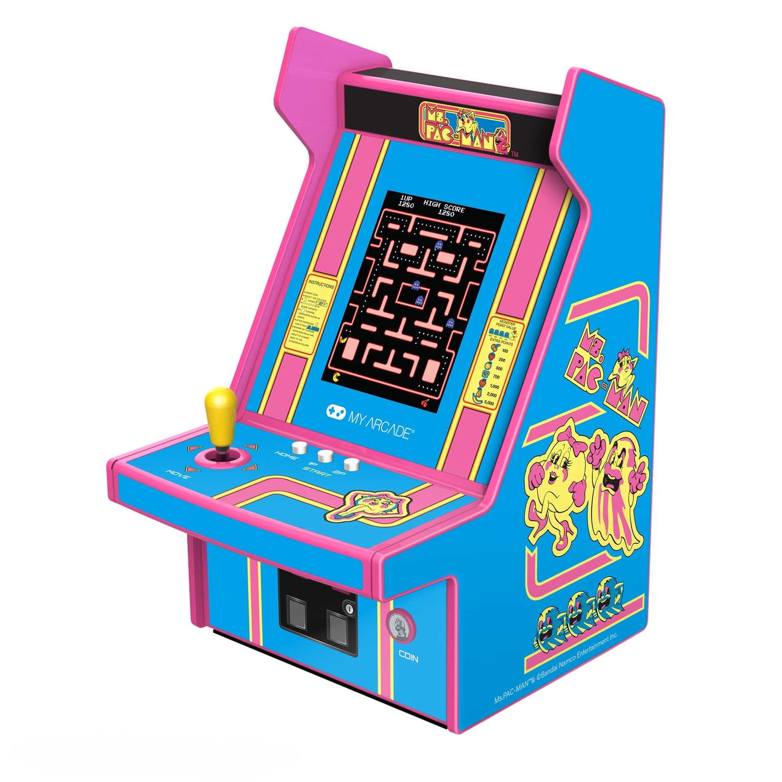 My Arcade Ms. Pac-Man Micro Player Pro: 6.75″ Mini Arcade Machine Video Game