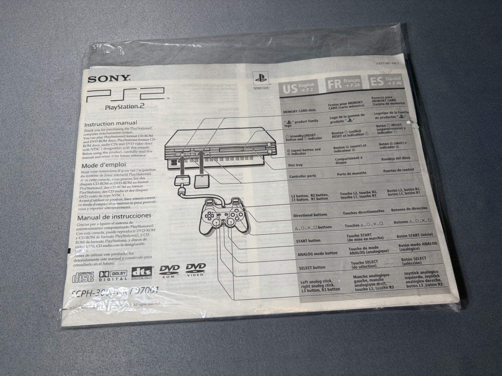 Sony PlayStation 2 PS2 Black Game System SCPH-30001 Complete Mint Cond