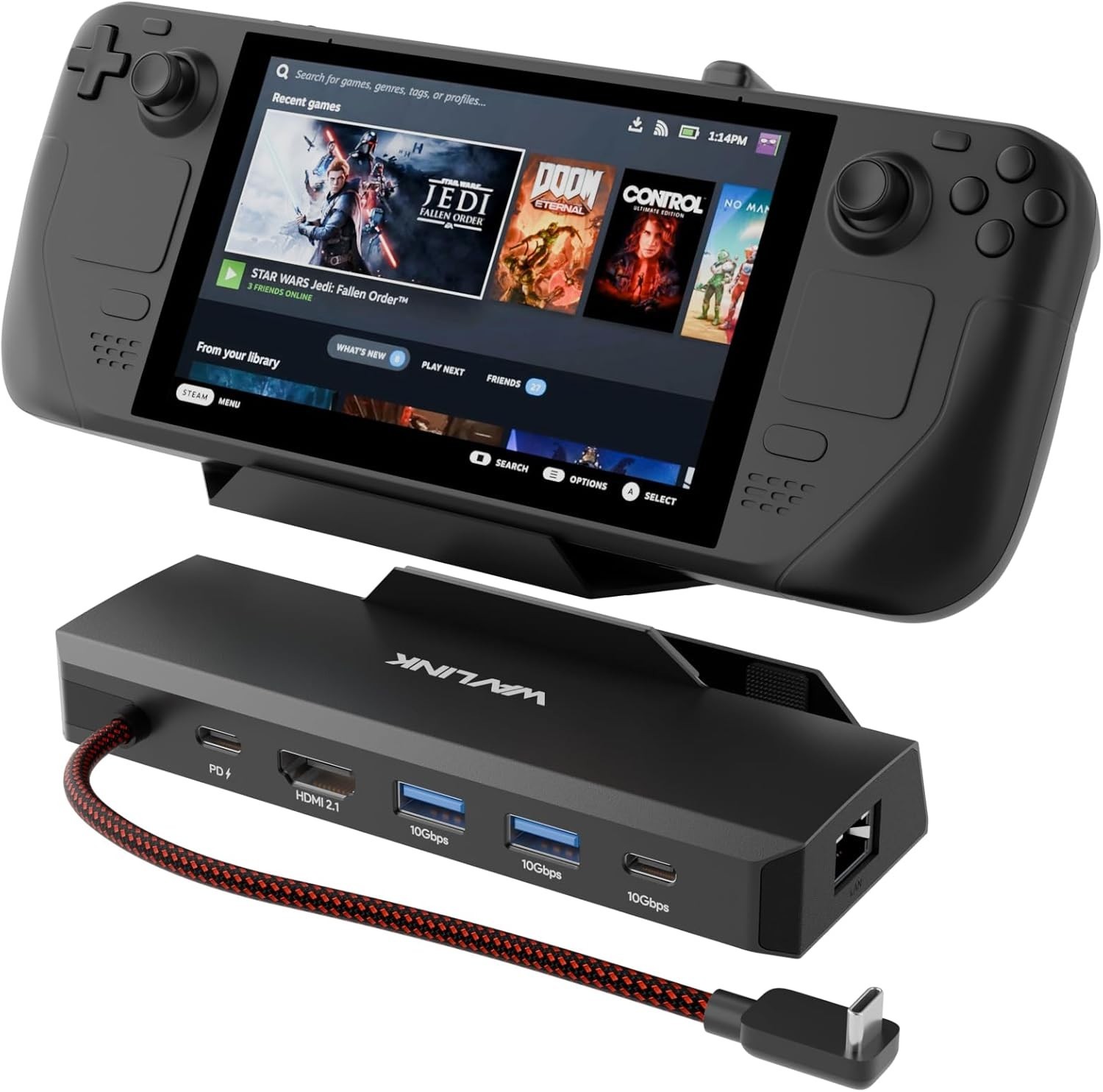 6-in-1 Docking Station for Steam Deck/ROG Ally – Fast Data & Charging