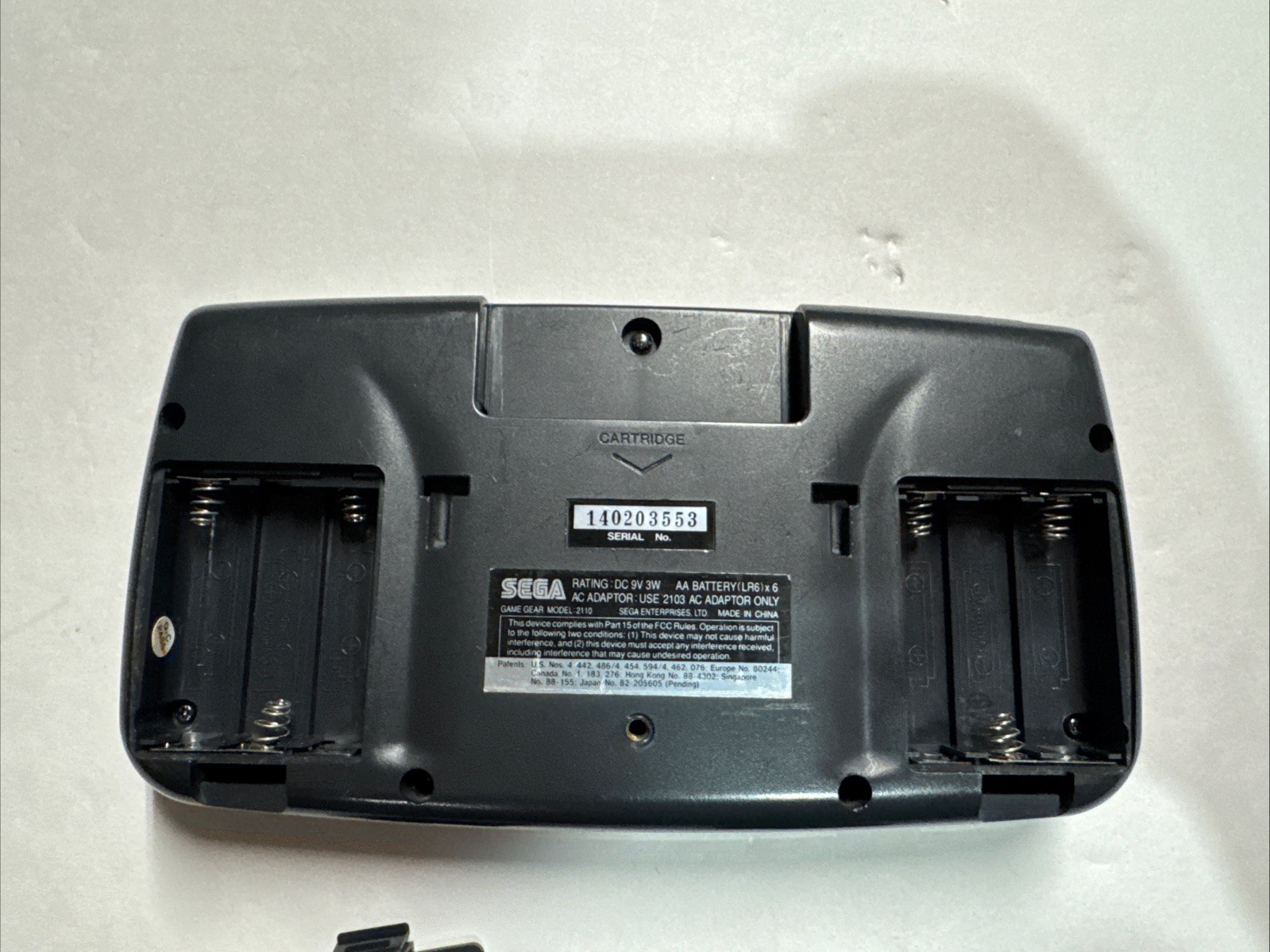 SEGA Game Gear Handheld System – Black – With Power Adapter – For Parts Only