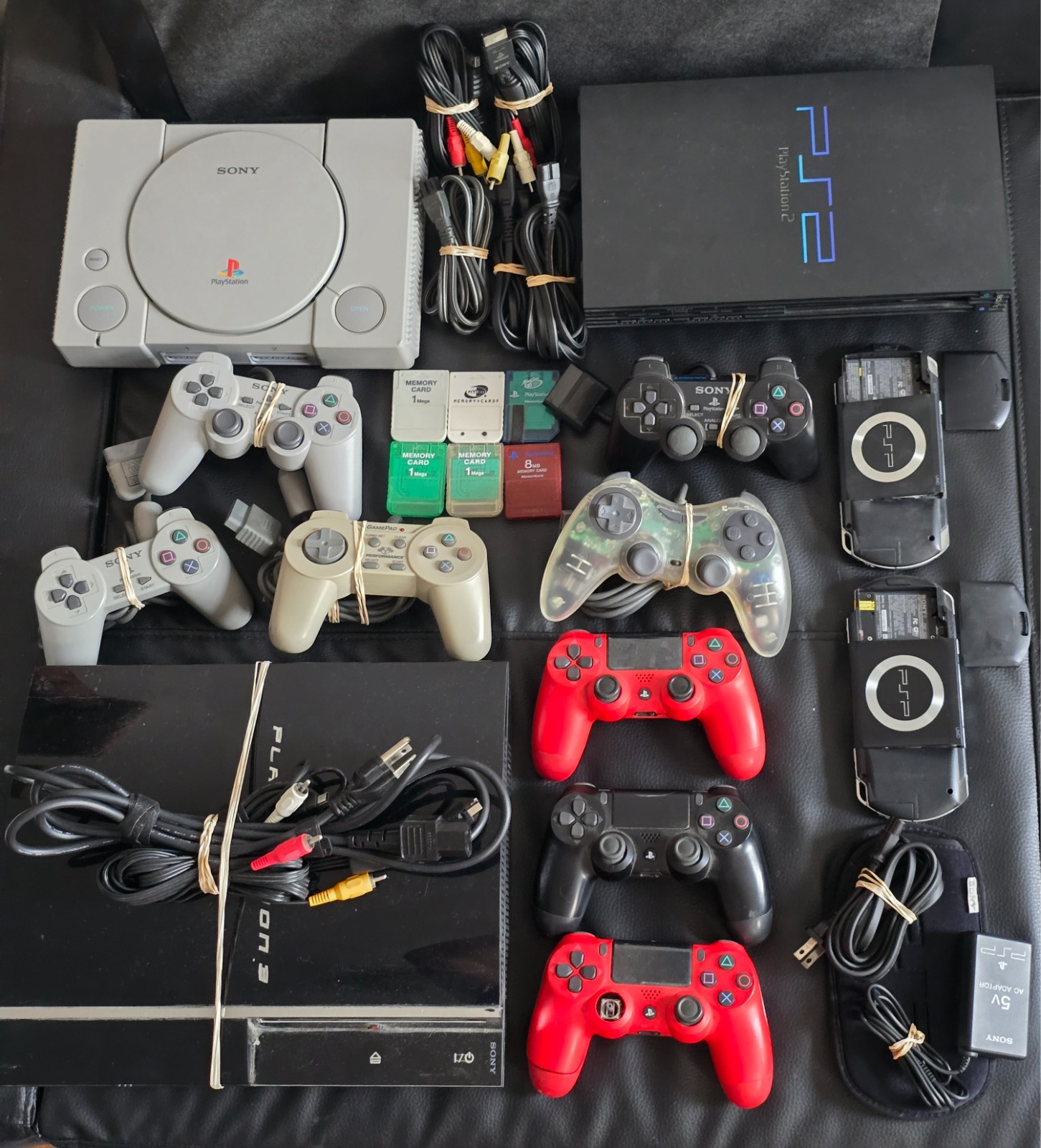 HUGE Sony PlayStation Parts/Repair Lot PS1 PS2 PS3 PSP PS4 Controllers AS-IS