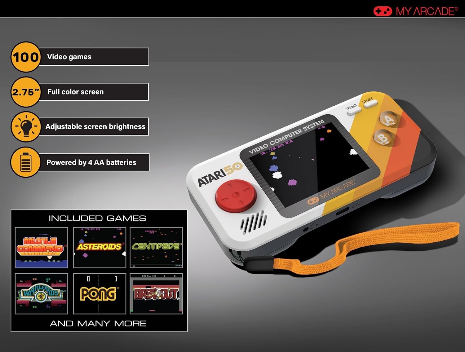 Atari Pocket Player Pro: Handheld Portable Video Game Console with 100 Games,…