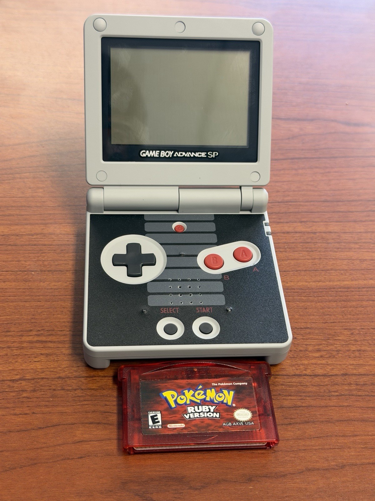 Gameboy SP (Reshelled) With Pokémon Ruby