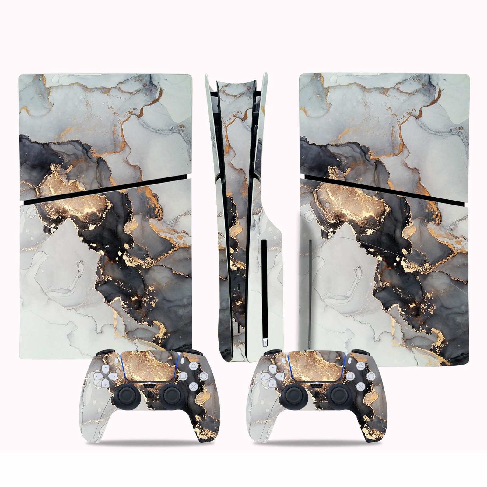 Geometry Design PS5 Slim Disc Edition Console Skin Sticker Decal Cover & 2 Contr