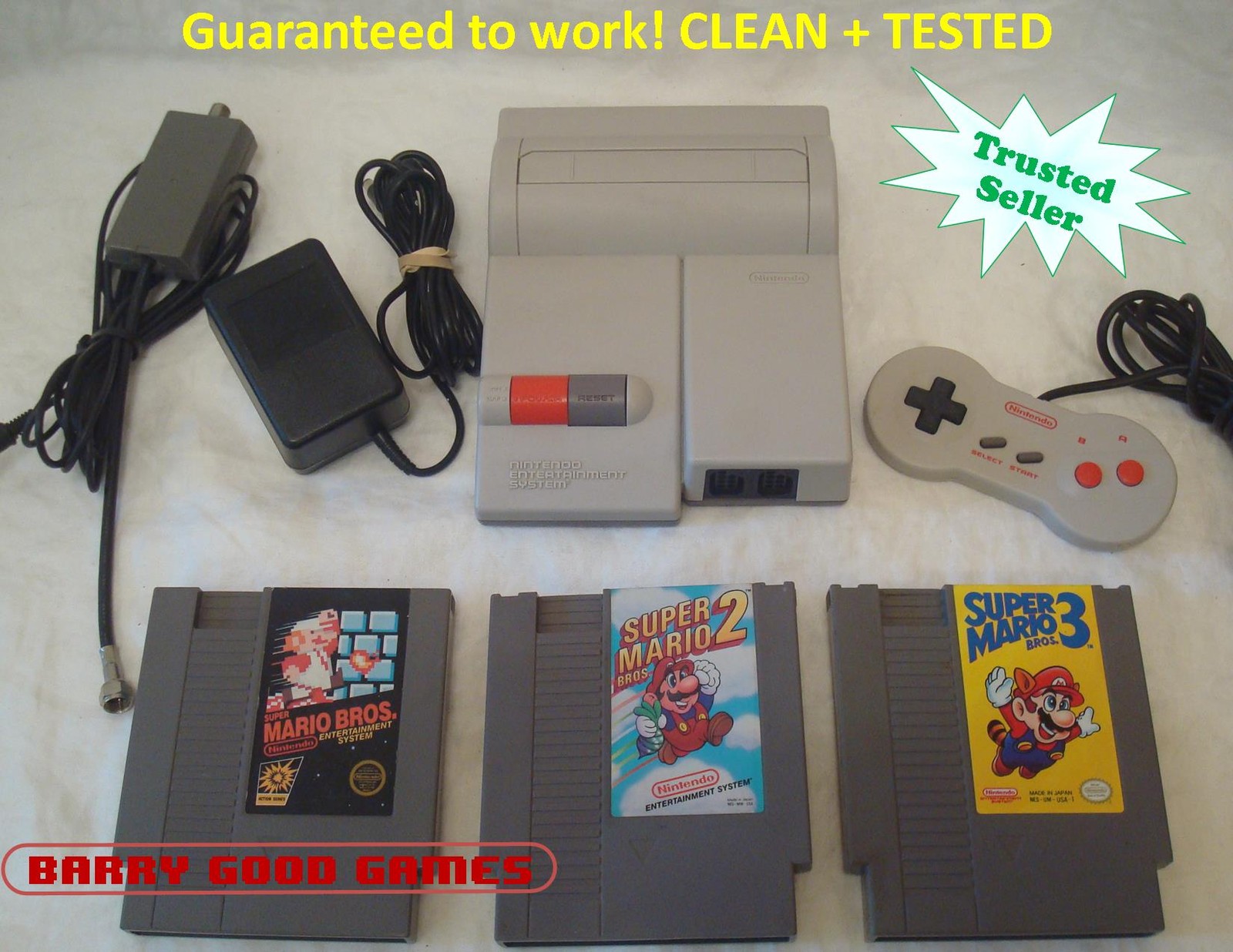 Nintendo NES-101 ORIGINAL TOP LOADER Console System Bundle Super Mario 1 2 3