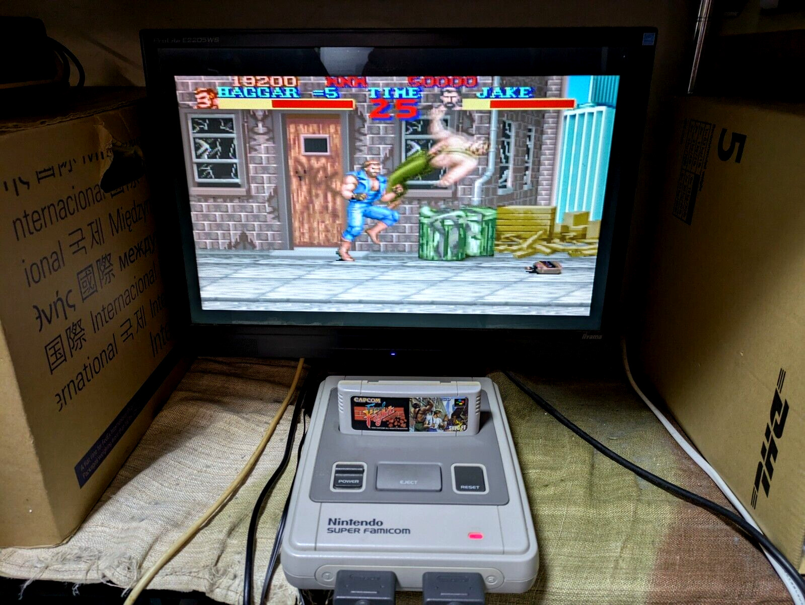 Nintendo Super Famicom Console Case Final Fight Mario Kart SNES Japan