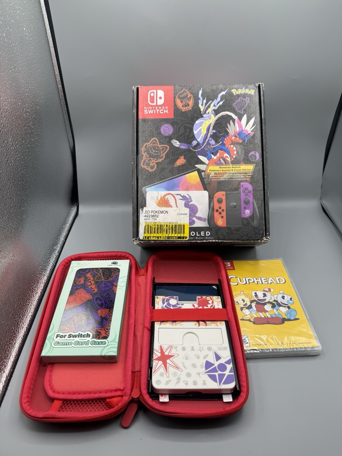 Nintendo Switch OLED Model: Pokémon Scarlet and Violet Edition with accessories