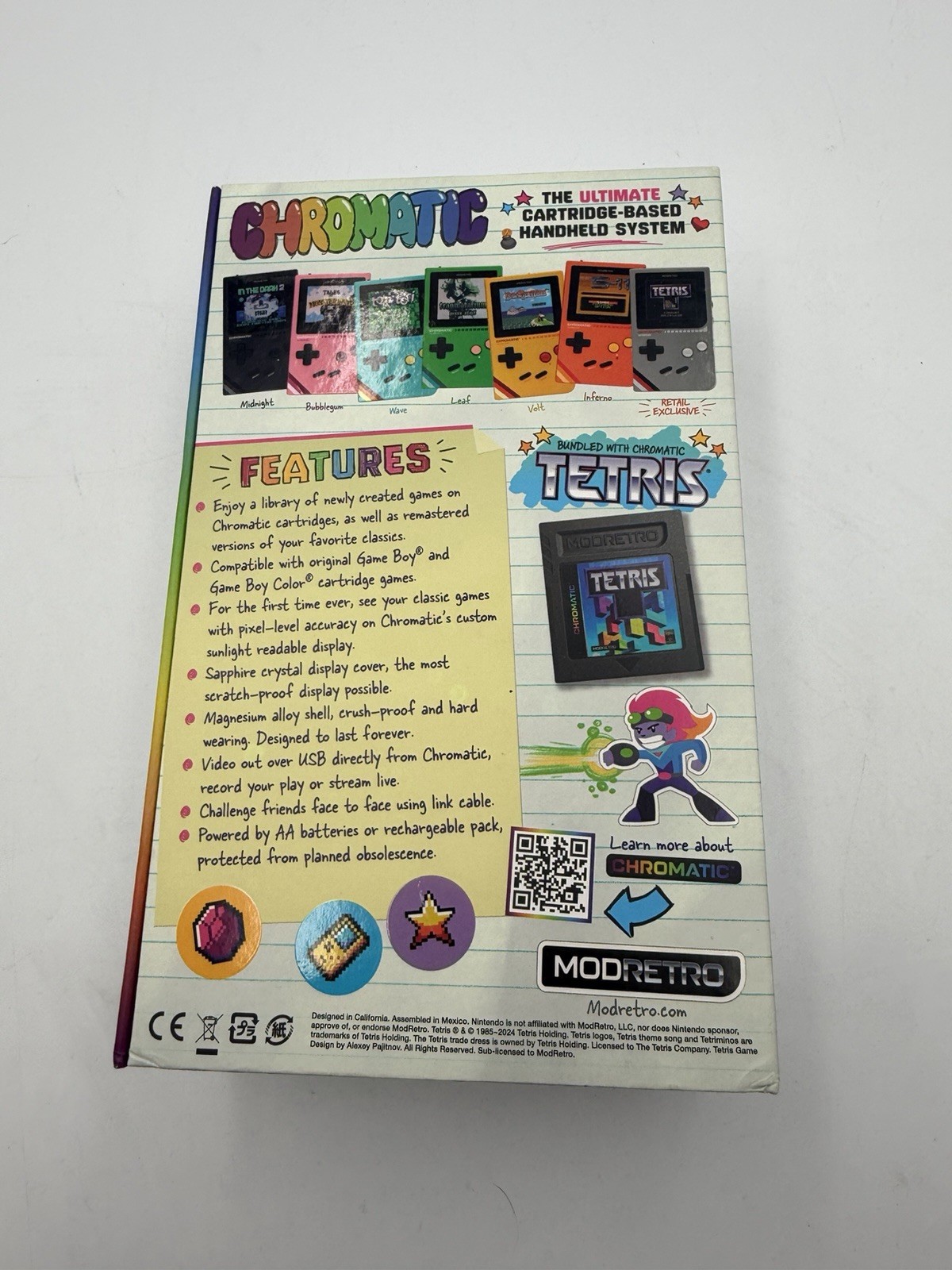 MOD RETRO CHROMATIC With TETRIS Game MIDNIGHT GREY GORILLA GLASS MODRETRO