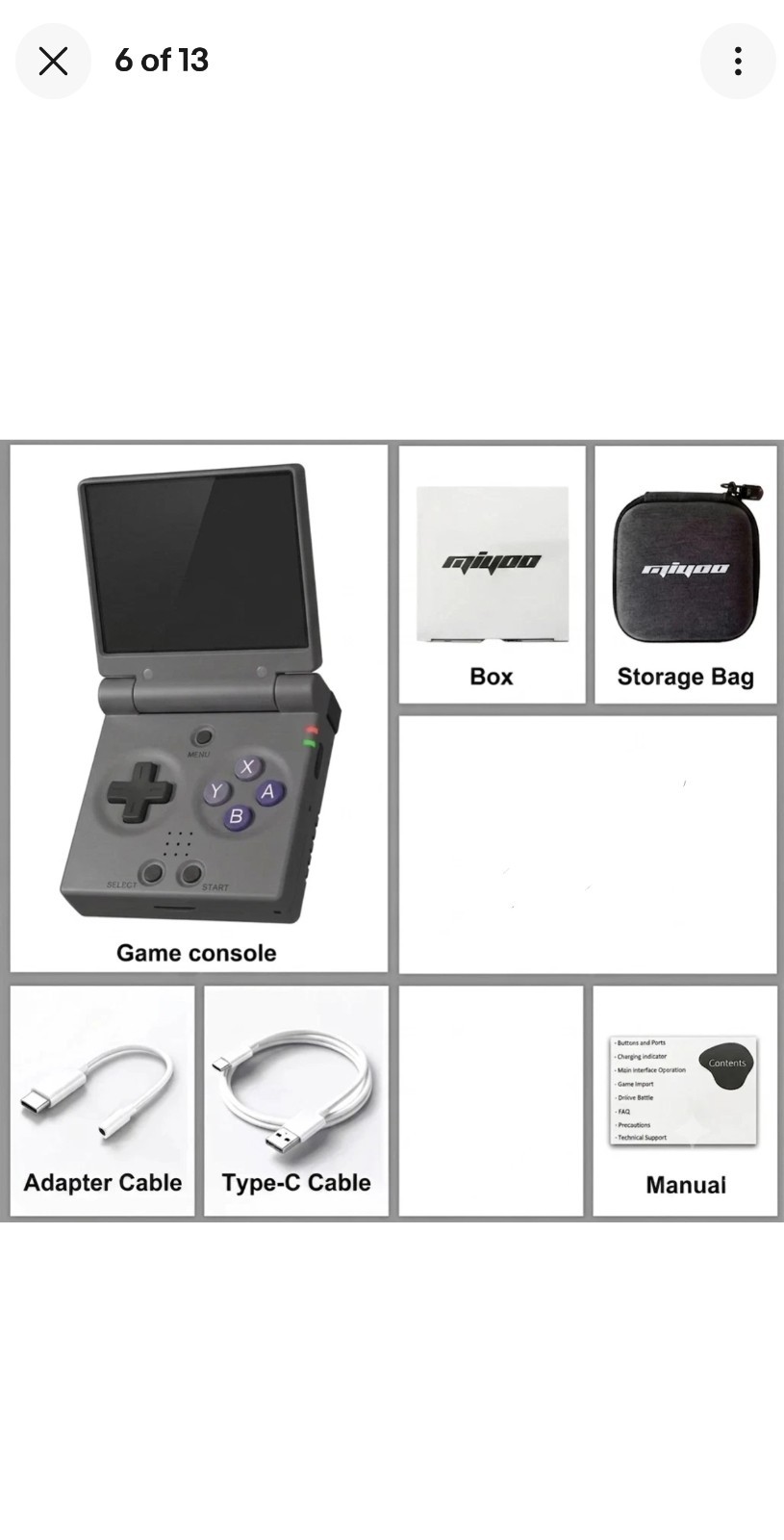 Miyoo Mini Flip Grey 2.8” IPS Retro Handheld No Games And No Card Reader
