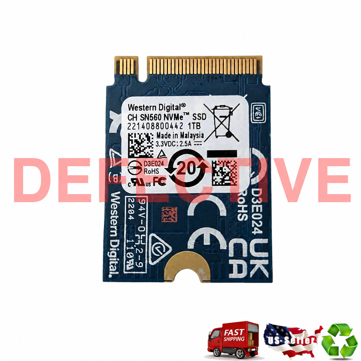 FOR PARTS ONLY 1TB Xbox Series X/S Internal SSD 2230 M.2 NVMe WD CH SN560 SSD