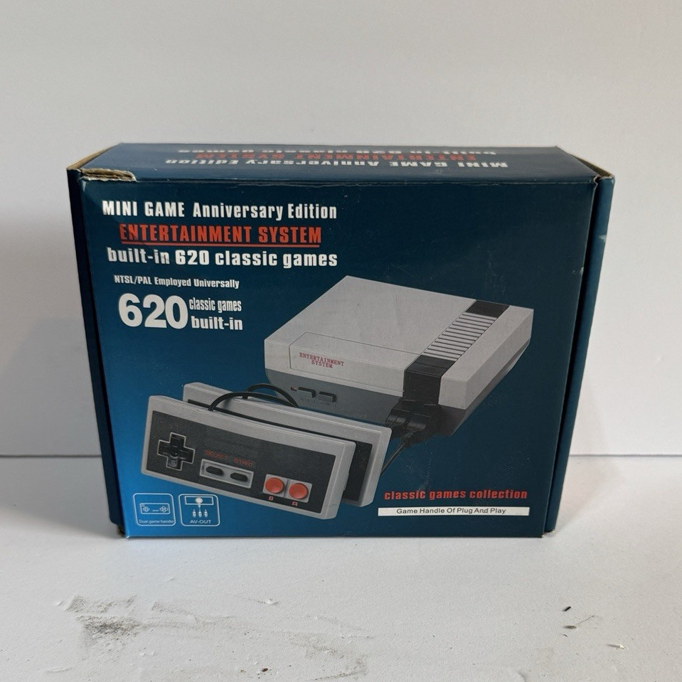Mini Game Anniversary Edition NES Console 620 Games 2 Controllers RCA 480p