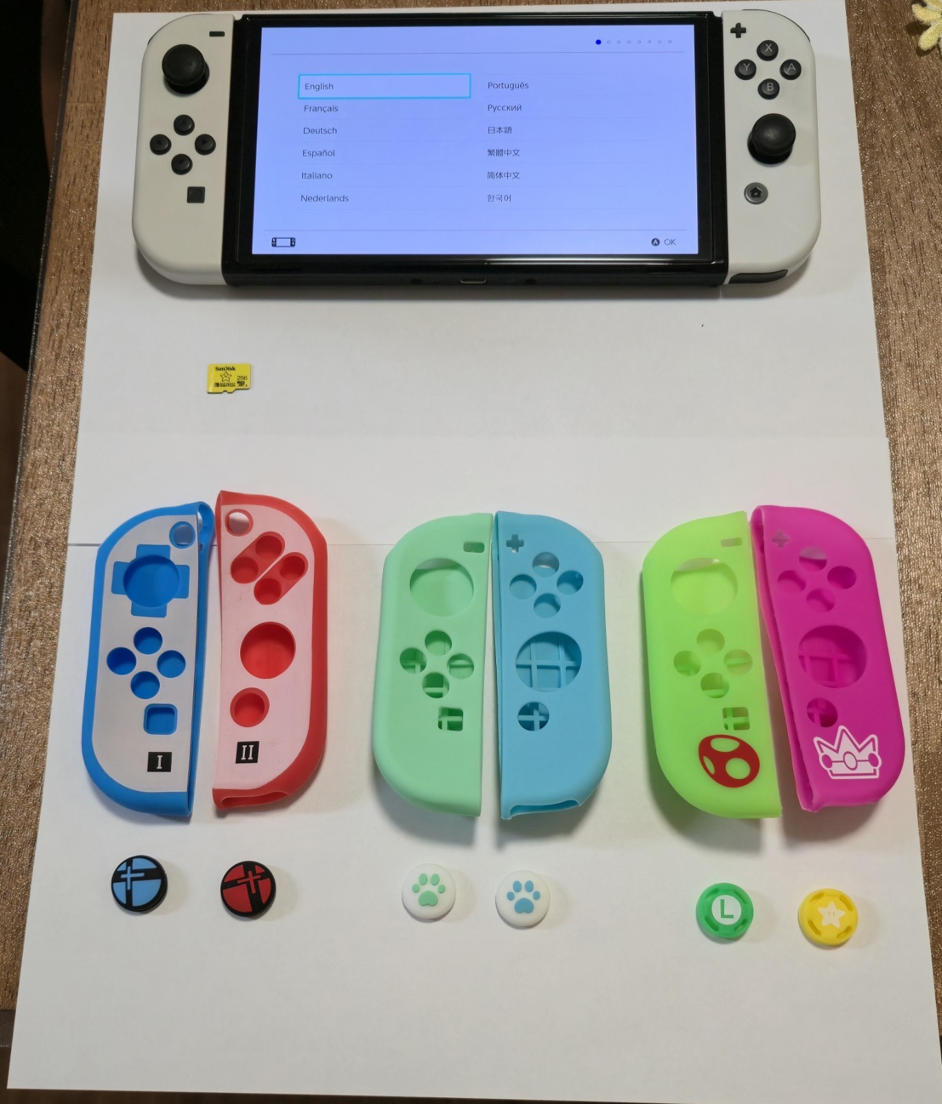 Nintendo Switch OLED Model White Console w/ Dock + 256GB microSD Card