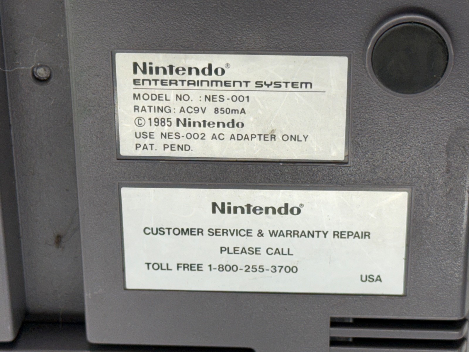 Nintendo Entertainment System Video Game Console Only NES-001 Gray UNTESTED READ