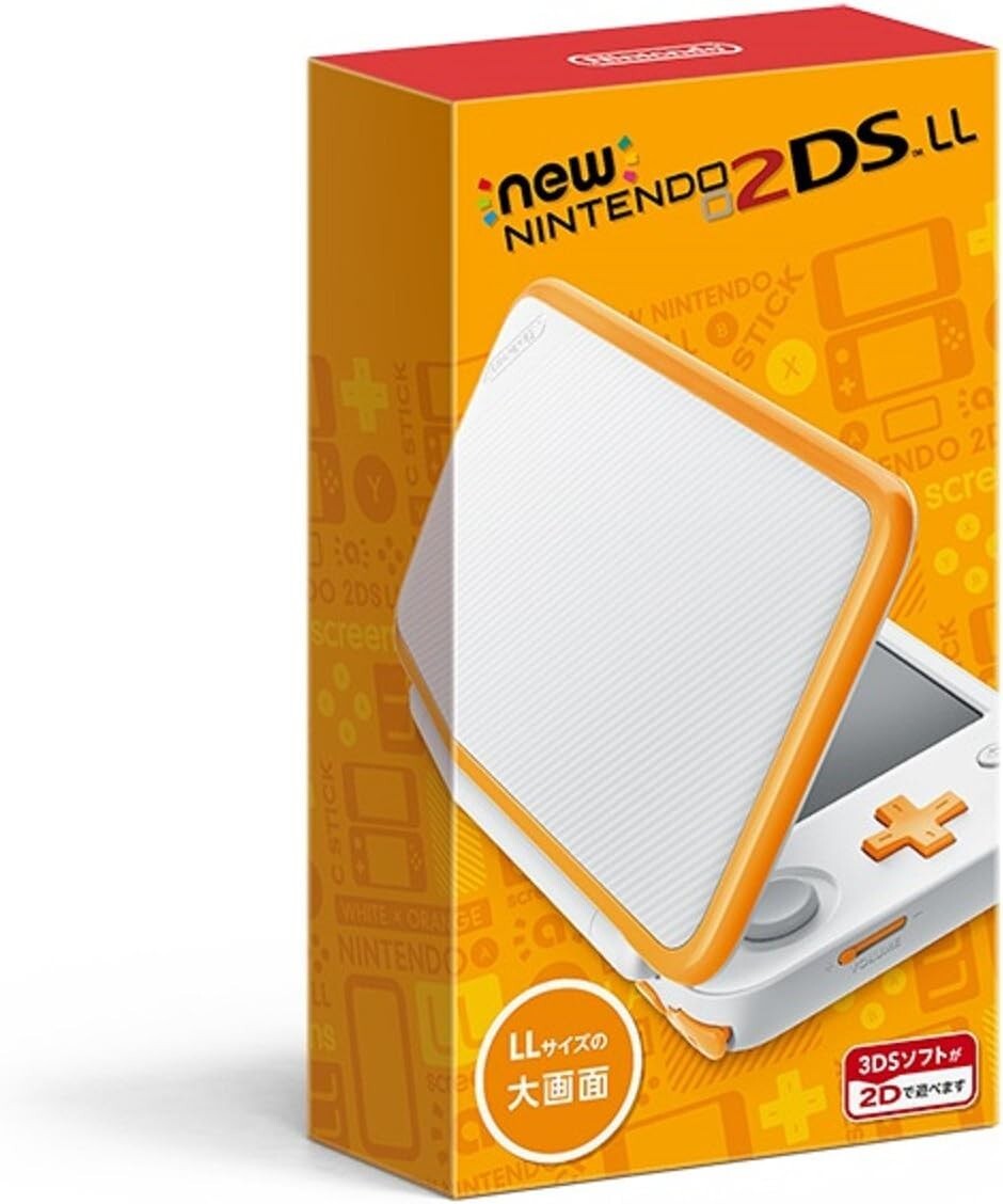 USED Japanese New Nintendo 2DS XL LL WHITE ORANGE with all items JAN-001