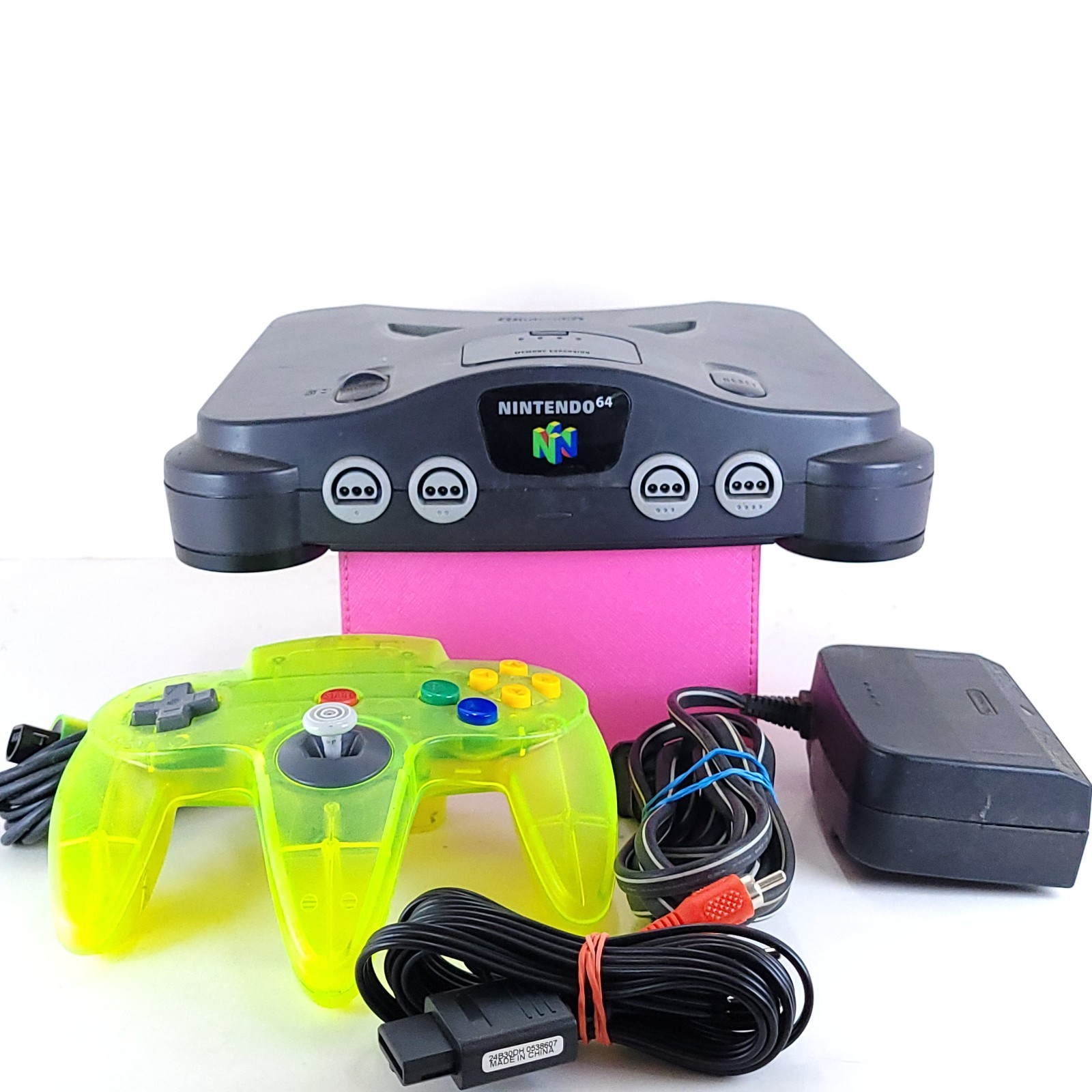 Nintendo 64 Console w/Controller, A/V Cable, Rumble Pack, & Power Supply