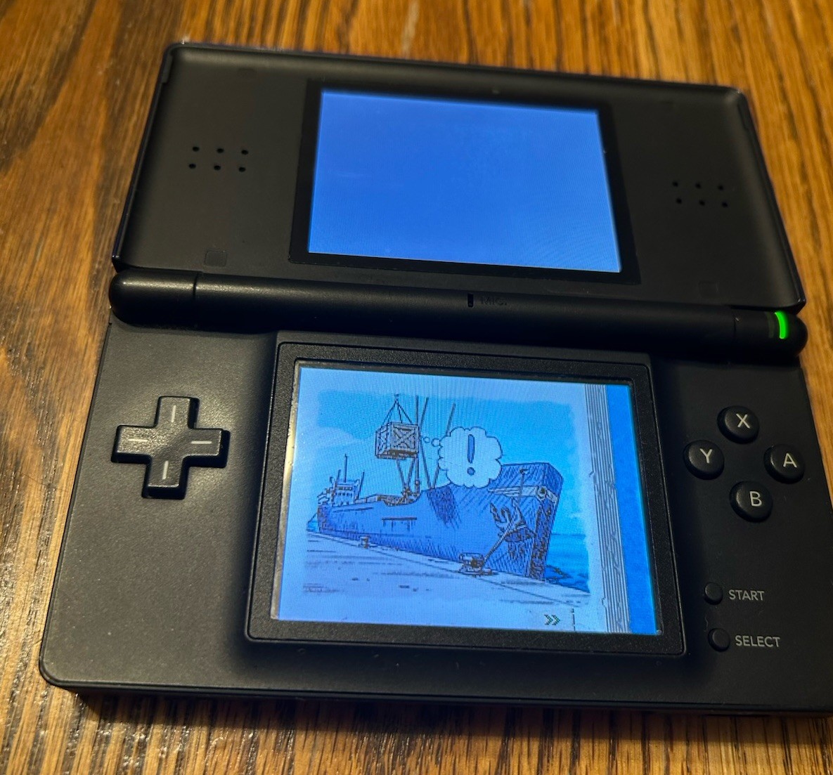 Nintendo DS Lite Console Cobalt Blue Tested Works Broken Hinge Sims 2 Castaway