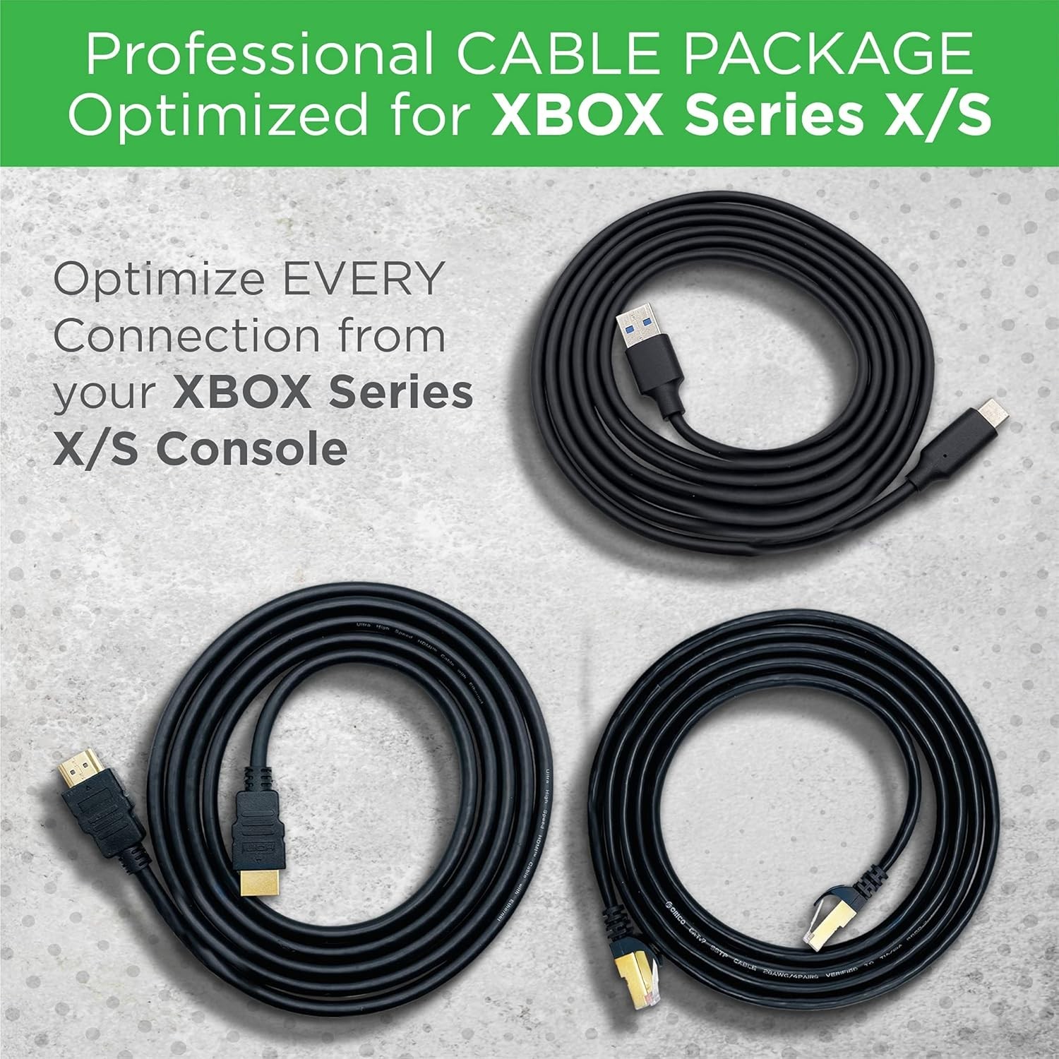 Optimized Cable Package Compatible with Xbox Serie