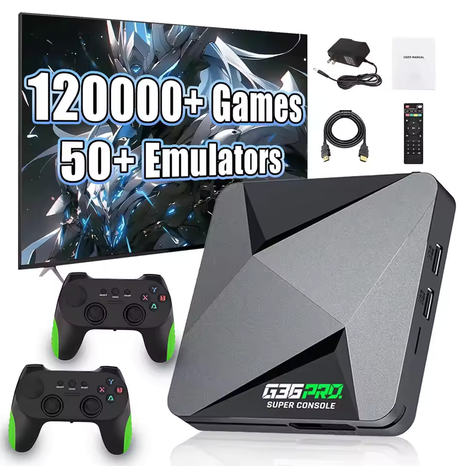 Wireless 2.4G Retro Gaming Handle Console TV Box Built-In 120000+ Video Games