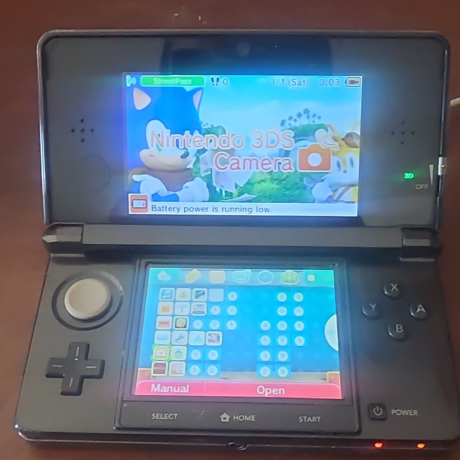 Nintendo 3DS CTR-001(USA) Black NTSC-U/C Handheld System 3D Camera 2GB