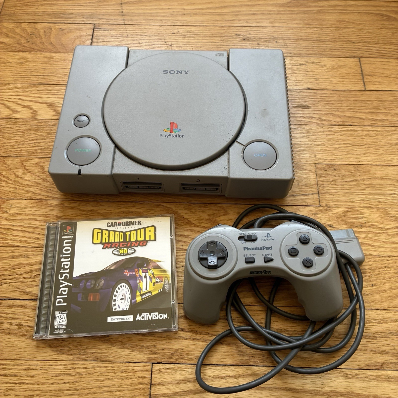 Sony PlayStation 1 PS1 Console Tested Working w/ Controller + Grand Tour 98