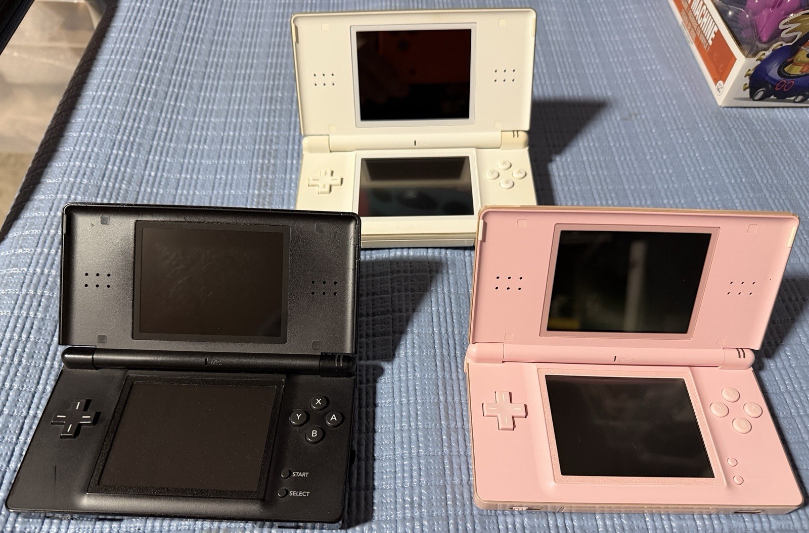 3 Nintendo DS Lite Console USG-001 – Coral Pink White Black Good Condition JAP
