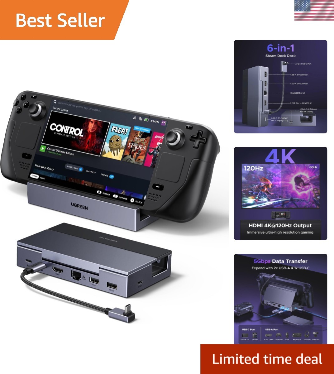 Ultimate Steam Deck Dock with Fast Charging and Extensive Peripheral Support