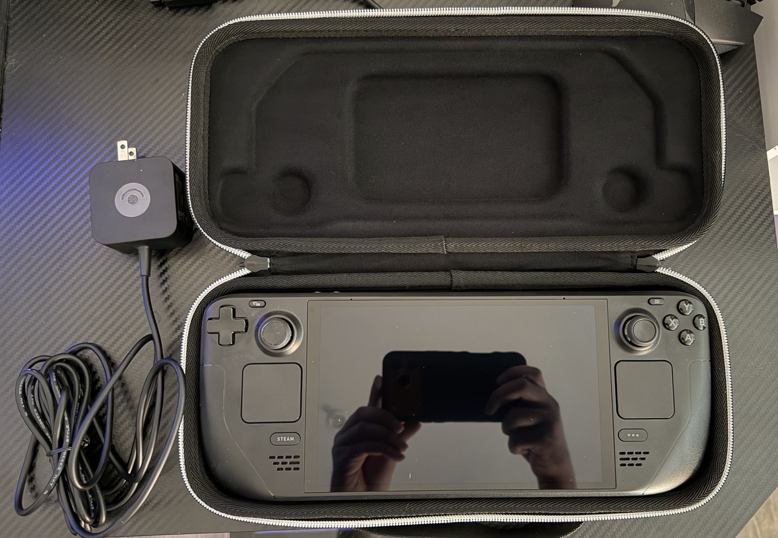 Valve Steam Deck OLED 512GB Black Handheld Console with Case and Charger