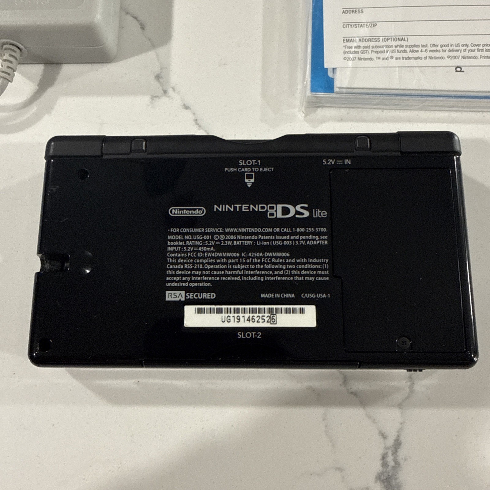 Nintendo DS Lite Handheld System in Box – Onyx – Charger & Manual *PLEASE READ*