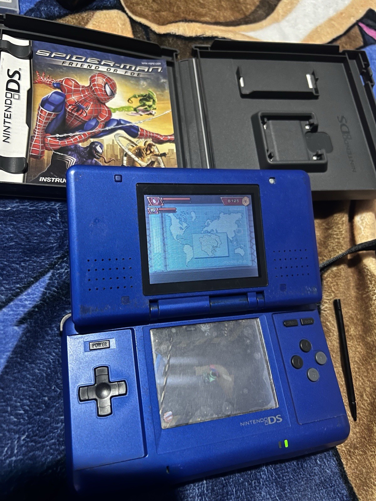 Original Nintendo DS Console Blue NTR-001 Working + Games Bundle Lot & Charger