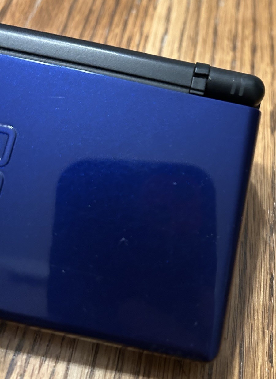 Nintendo DS Lite Console Cobalt Blue Tested Works Broken Hinge Sims 2 Castaway