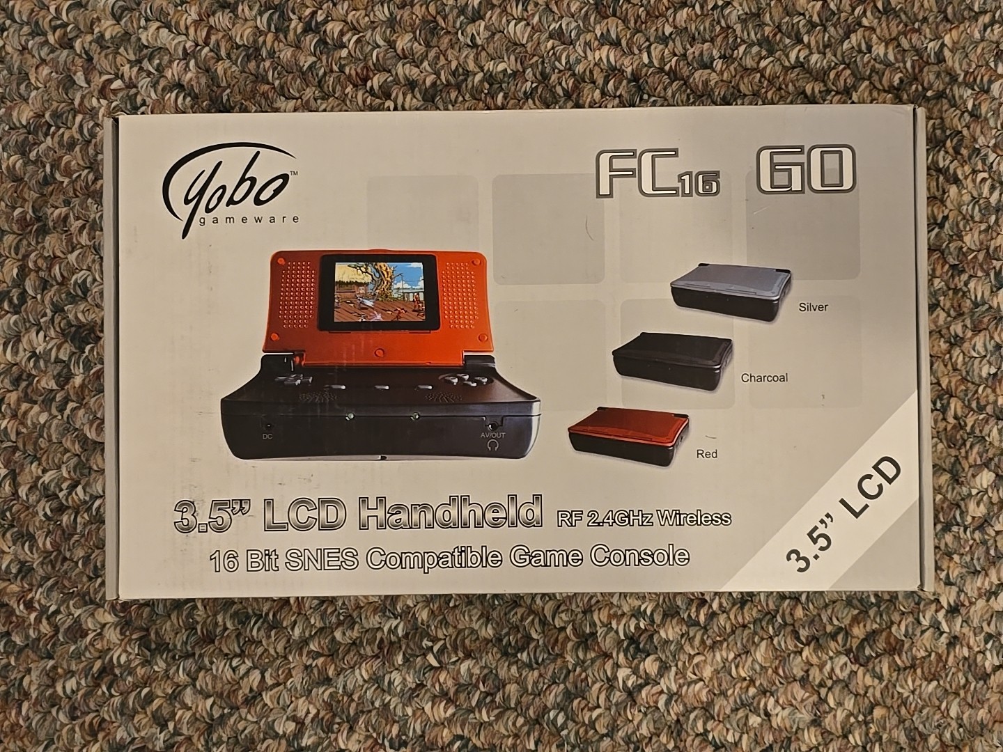 YOBO FC16 GO Handheld SNES Console BLACK Plays Super Nintendo Cartridges NEW