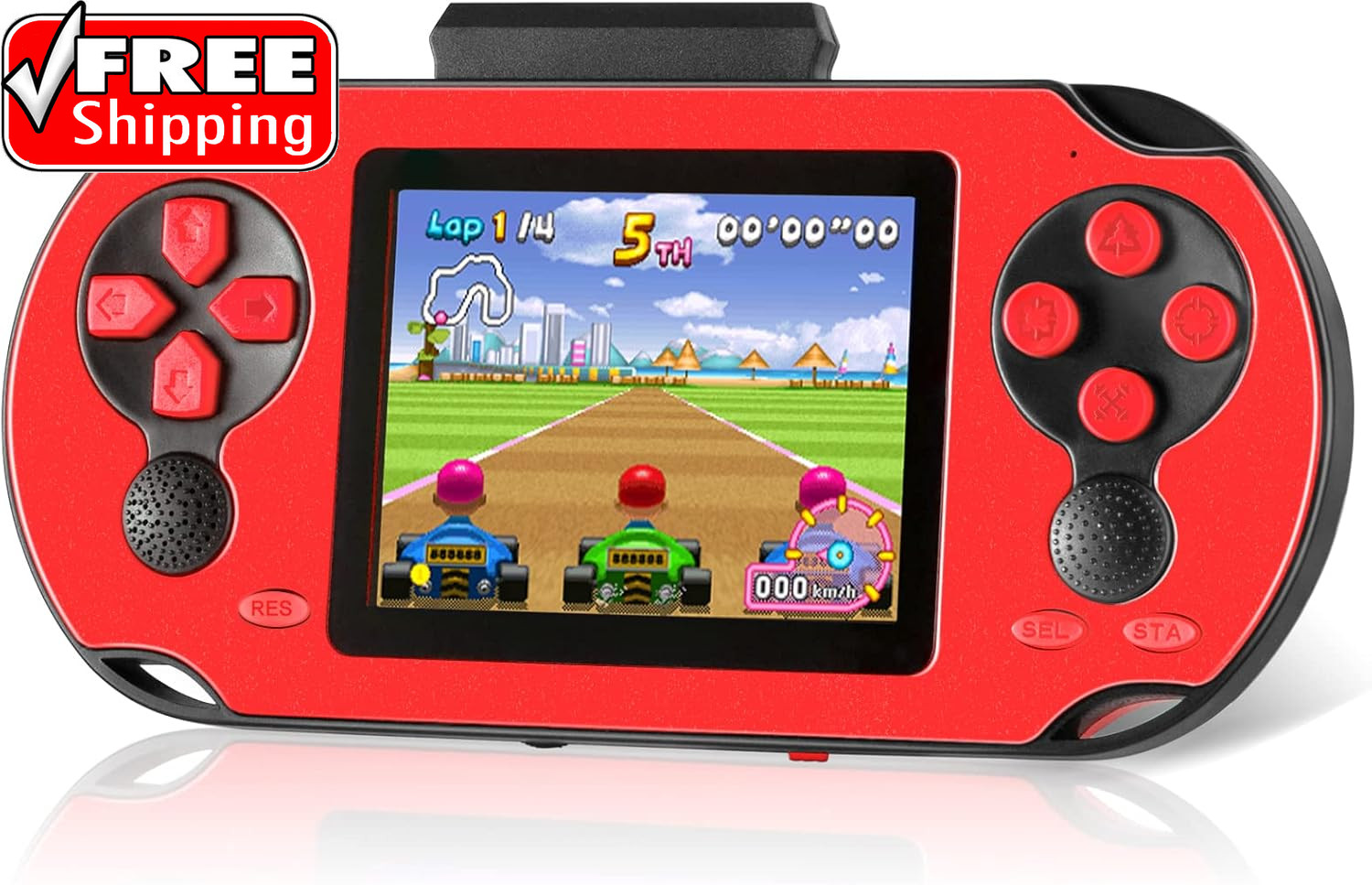 16 Bit Handheld Game for Kids Adults, 3.0” Large Screen Preloaded 230 HD Classi