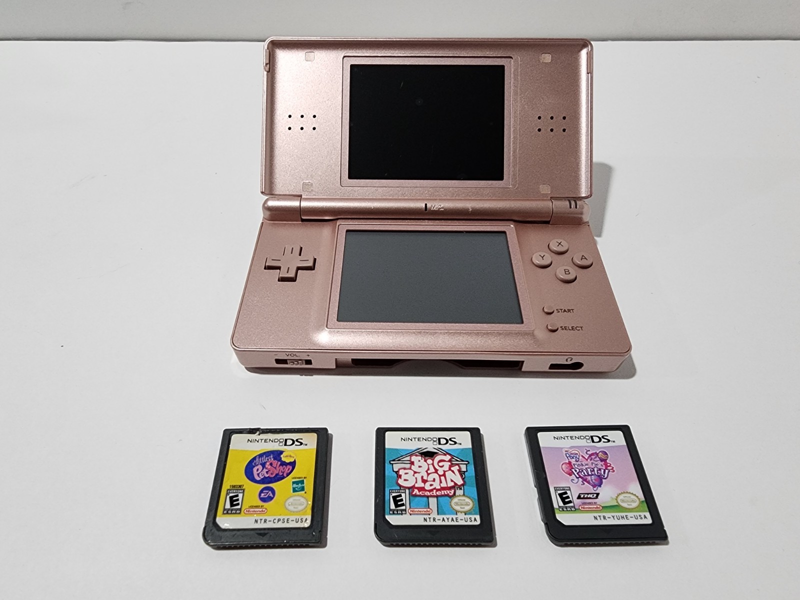 Nintendo DS Lite Handheld Console with 3 Games – Metallic Rose
