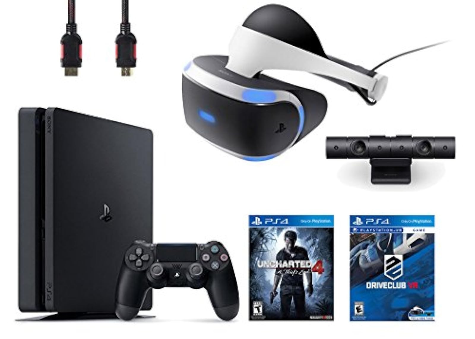 VR Headset PlayStation Camera PS4 Slim 500GB Console VR Game Disc Driveclub