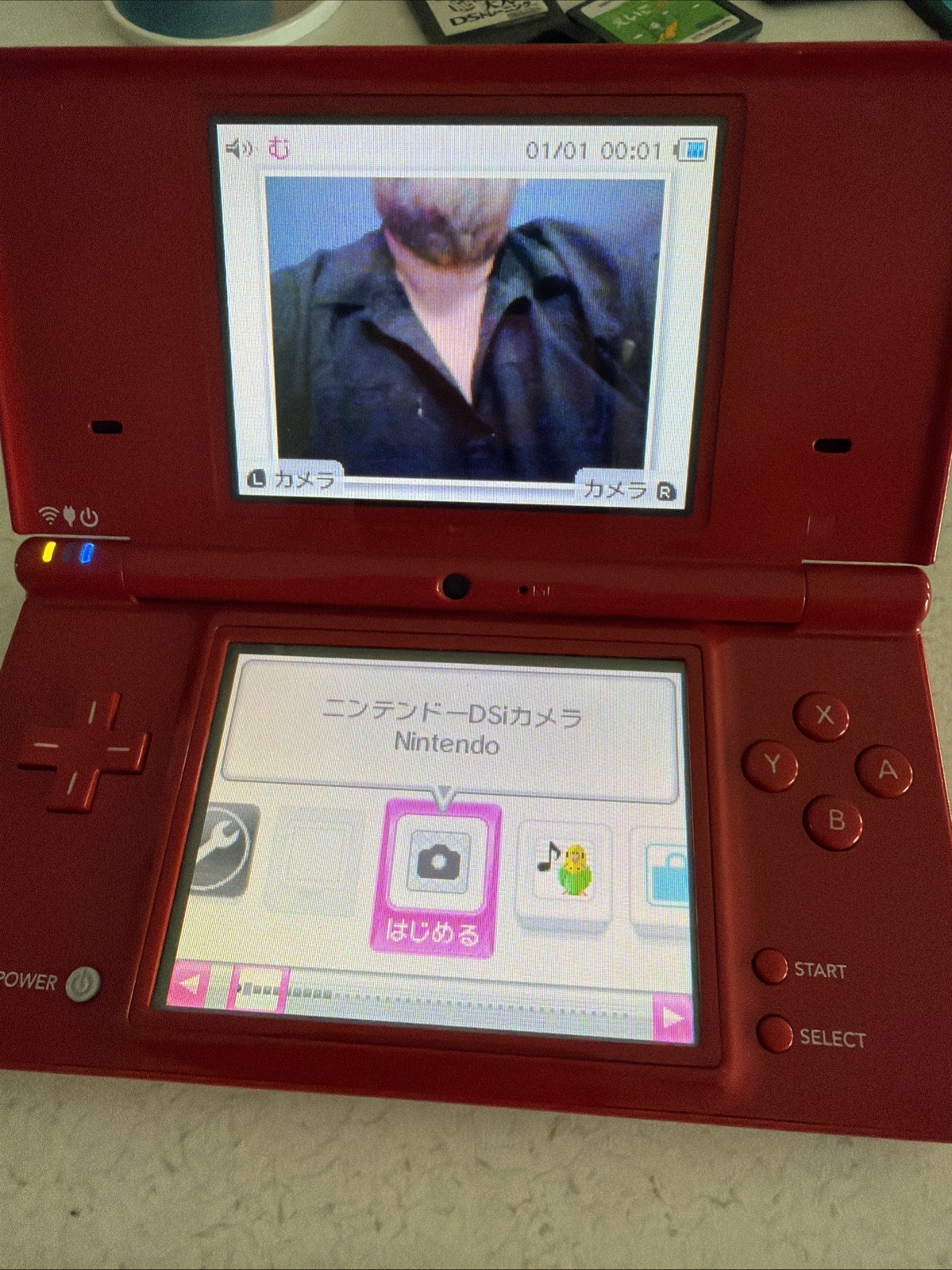 Nintendo DSi Launch Edition Matte Red Handheld System Power Button Not Working.