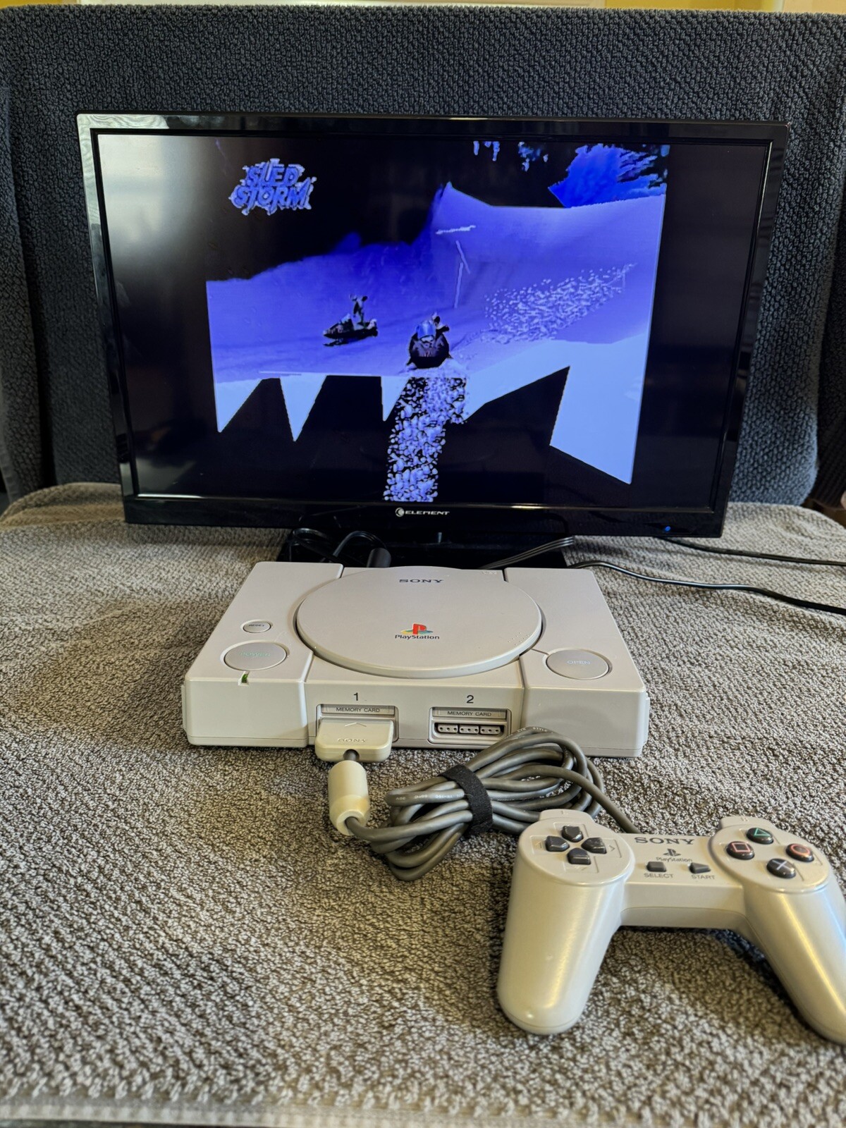 Vintage Sony PlayStation 1 PS1 SCPH-5501 Console System Bundle Tested and Works