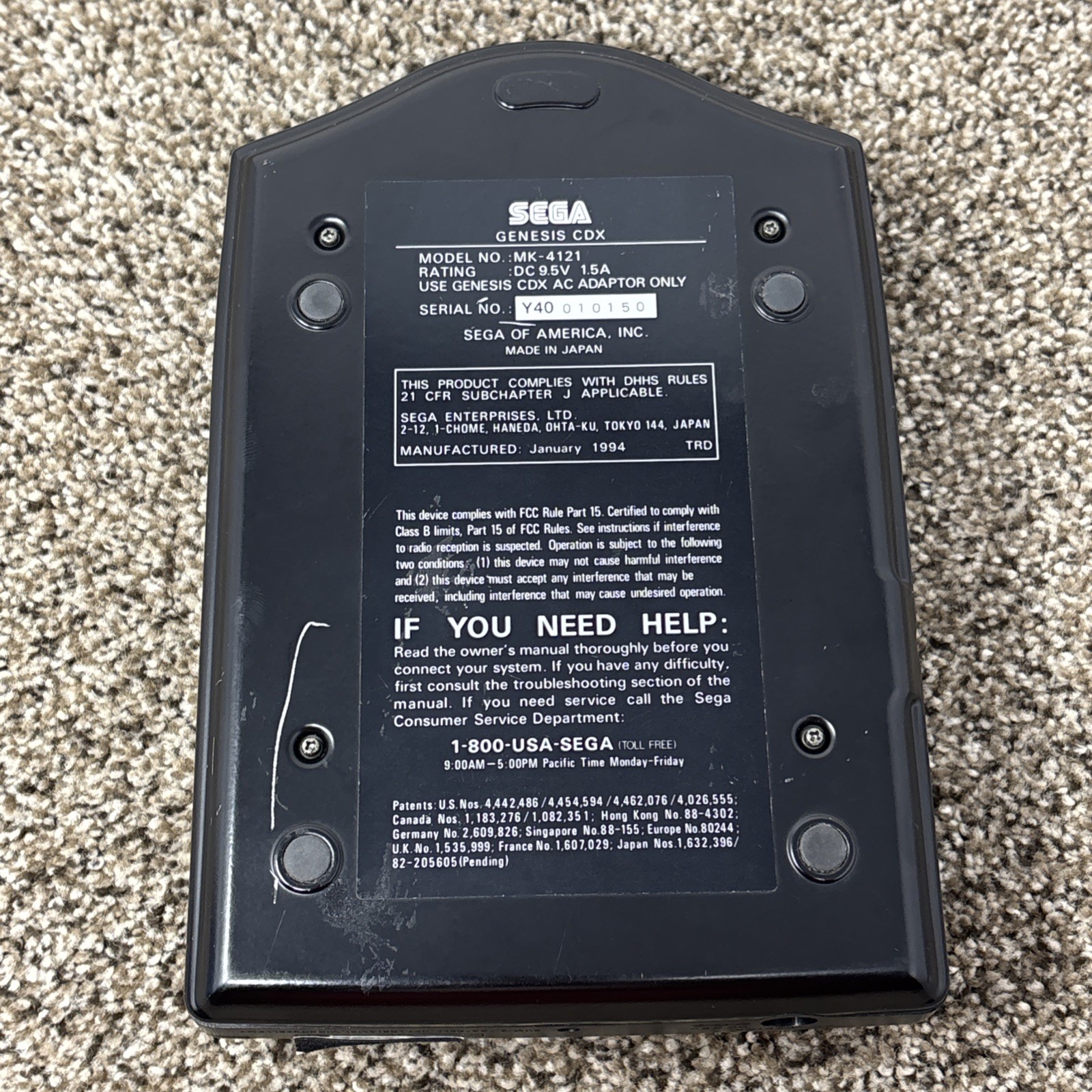 Sega Genesis CDX Black Console FOR PARTS OR REPAIR!!! READ DESCRIPTION!!!