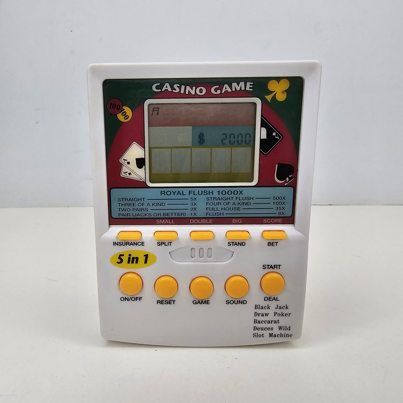 VINTAGE Casino 5 IN 1 Travel Hand-Held Pocket Multi-Game – Preowned